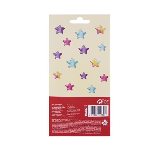 Matrica, domború, APLI Kids "Stickers", tündöklő csillagok