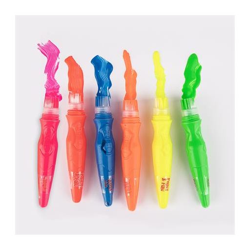 Tempera készlet, ecsetvégű tubusban, APLI Kids "Paint&Fun", 6 különböző neon szín