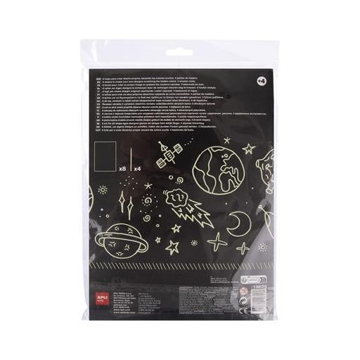 Képkarcoló, világítós, A4, APLI Kids "Magic Scratch", 8 lap