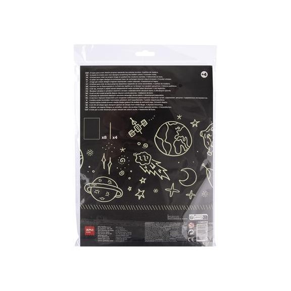 Képkarcoló, világítós, A4, APLI Kids "Magic Scratch", 8 lap