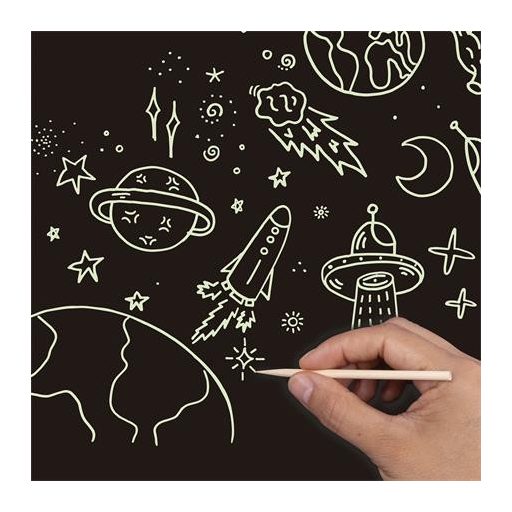 Képkarcoló, világítós, A4, APLI Kids "Magic Scratch", 8 lap