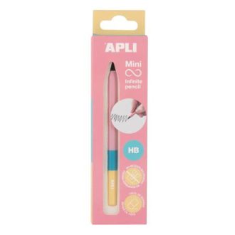   Töltőceruza, mini, HB, hatszögletű, tricolor, APLI "Infinite", rózsaszín