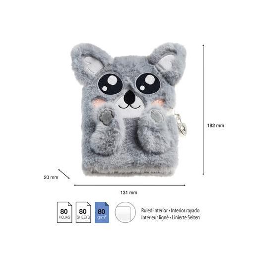 Koalás szőrmés napló lakattal, APLI Back2Fun