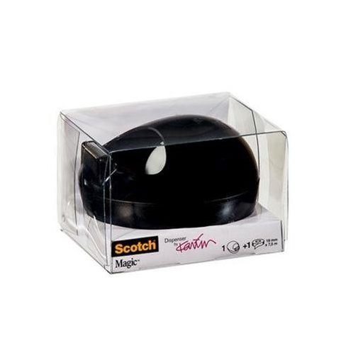 Ragasztószalag-adagoló, asztali, feltöltött, kavics formájú, 3M SCOTCH, fekete