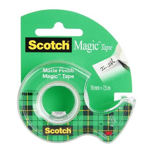 Ragasztószalag, adagolón, kézi, 19 mm x 7,5 m, 3M SCOTCH "Magic Tape 810"