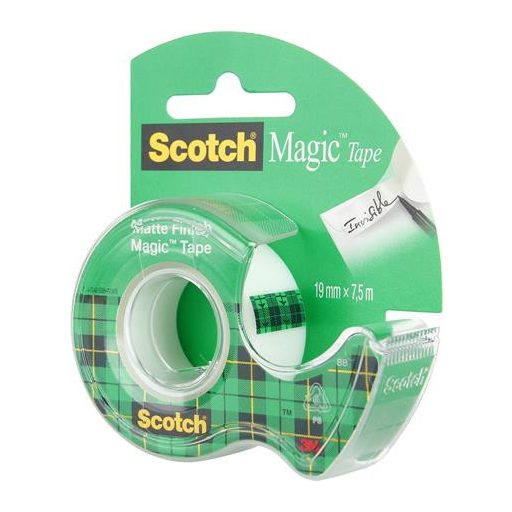 Ragasztószalag, adagolón, kézi, 19 mm x 7,5 m, 3M SCOTCH "Magic Tape 810"