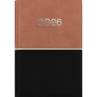   Naptár, tervező, A5, napi, DAYLINER "Contrast", barna-fekete