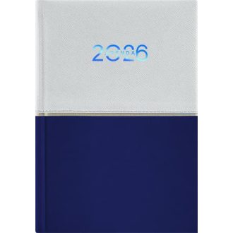   Naptár, tervező, A5, napi, DAYLINER "Contrast", fehér-sötétkék
