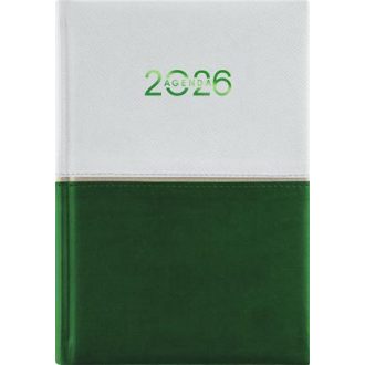   Naptár, tervező, A5, napi, DAYLINER "Contrast", fehér-zöld