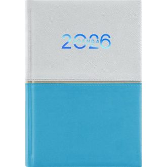   Naptár, tervező, B6, heti, DAYLINER "Contrast", fehér-világoskék