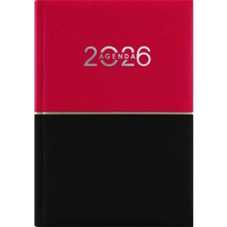   Naptár, tervező, B6, heti, DAYLINER "Contrast", piros-fekete