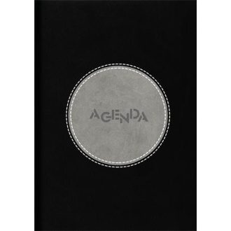   Naptár, tervező, A5, napi, DAYLINER "Central", fekete-szürke