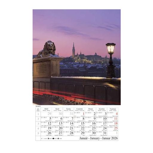 Naptár, fali, CSG, "Magyar Városok"