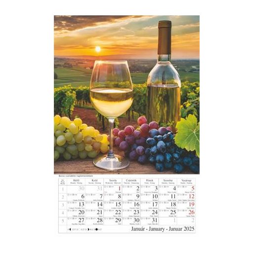 Naptár, fali, CSG "Borvidék"