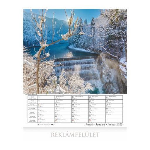 Naptár, fali, CSG "Vízesések"