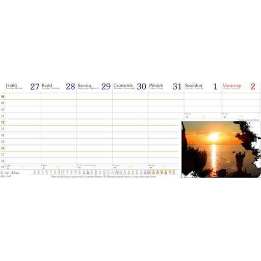 Naptár, asztali, fekvő, CSÍZIÓ, "Öko", bordó