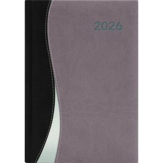   Naptár, tervező, A5, napi, DAYLINER, "Dubai", fekete-szürke