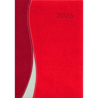   Naptár, tervező, A5, heti, DAYLINER "Dubai", piros-piros