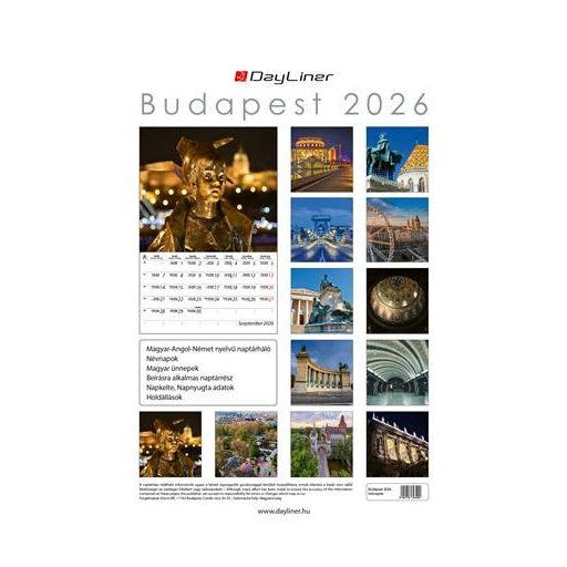 Naptár, fali, DAYLINER, Budapest