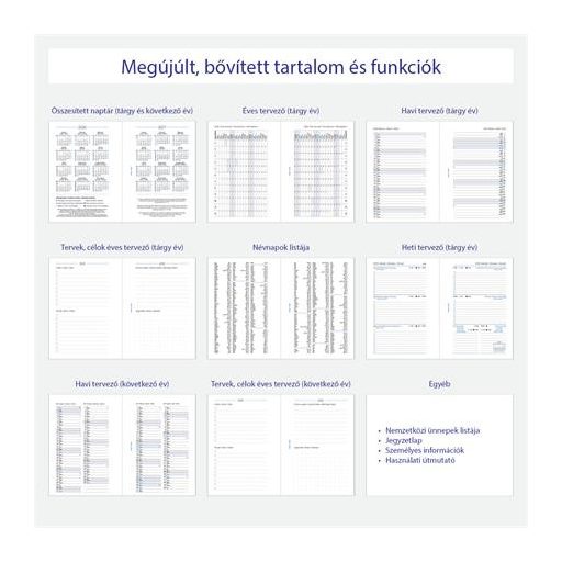 Kalendárium betét, tervező, Filofaxhoz, pocket méret, heti, 1 hét/2 oldal, 2026