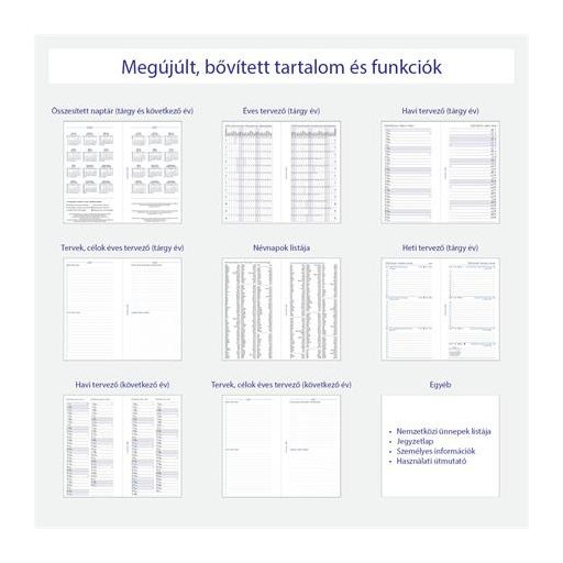 Kalendárium betét, tervező, Filofaxhoz, personal méret, heti, 1 hét/2 oldal, 2026