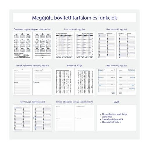 Kalendárium betét, tervező, Filofaxhoz, A5, heti, 1 hét/2 oldal, 2026