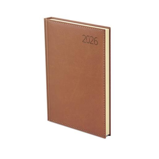 Naptár, tervező, A5, napi, műbőr, TOPTIMER, "Business", barna