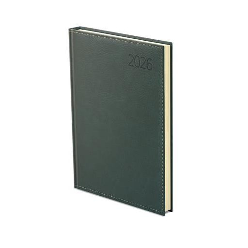 Naptár, tervező, A5, napi, műbőr, TOPTIMER, "Business", zöld