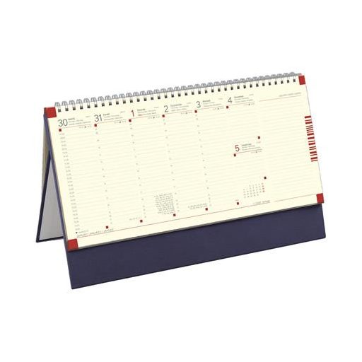 Naptár, asztali, álló, TOPTIMER, jegyzetblokkos, kék