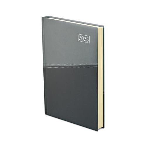 Naptár, tervező, A5, napi, TOPTIMER "Duplex", antracit-szürke