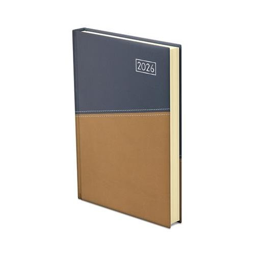 Naptár, tervező, A5, napi, TOPTIMER "Duplex", kék-mustár