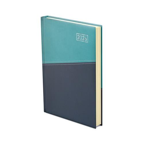 Naptár, tervező, A5, napi, TOPTIMER "Duplex", türkiz-kék