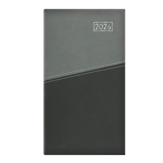   Zsebnaptár, álló elrendezésű, TOPTIMER "Duplex", szürke-antracit