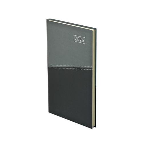 Zsebnaptár, álló elrendezésű, TOPTIMER "Duplex", szürke-antracit