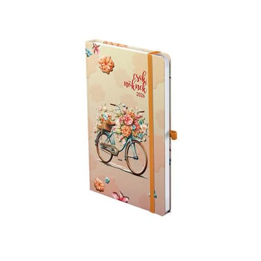 Naptár, tervező, A5, heti, TOPTIMER, "Csak Nőknek", bicikli