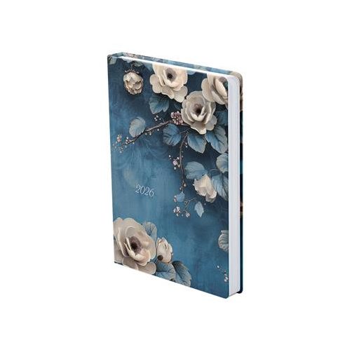 Naptár, tervező, B6, napi, TOPTIMER, "Joy", fehér rózsa