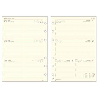   Kalendárium betét, tervező, heti, "L", SATURNUS, chamois 2026