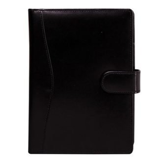   Kalendárium, gyűrűs, betétlapokkal, "L", újrahasznosított bőr, SATURNUS, "418", fekete