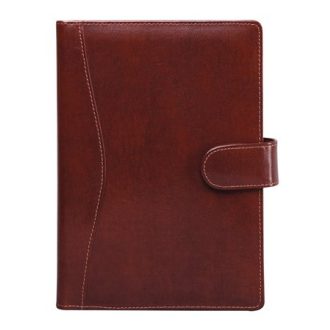   Kalendárium, gyűrűs, betétlapokkal, "M", újrahasznosított bőr, SATURNUS, "418", barna