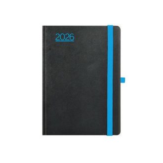   Naptár, tervező, B6, heti, TOPTIMER, "Nero", fekete-kék