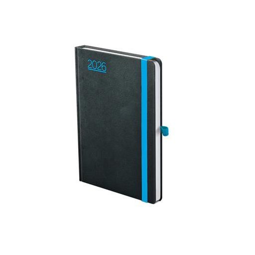 Naptár, tervező, B6, heti, TOPTIMER, "Nero", fekete-kék