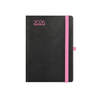   Naptár, tervező, B6, heti, TOPTIMER, "Nero", fekete-pink