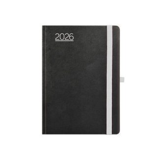   Naptár, tervező, B6, heti, TOPTIMER, "Nero", fekete-szürke