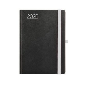   Naptár, tervező, A5, napi, TOPTIMER, "Nero", fekete-szürke