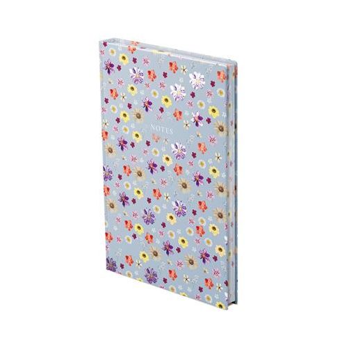 Jegyzetfüzet, A5, vonalas, 96 lap, TOPTIMER "Notes", kék virágos