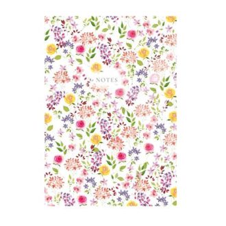   Jegyzetfüzet, A5, vonalas, 96 lap, TOPTIMER "Notes", fehér virágos