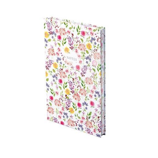 Jegyzetfüzet, A5, vonalas, 96 lap, TOPTIMER "Notes", fehér virágos