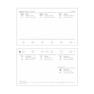   Kalendárium betét, tervező, heti, "S", SATURNUS, fehér 2026