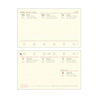   Kalendárium betét, tervező, heti, "S", SATURNUS, chamois 2026