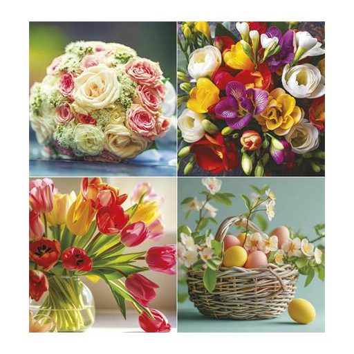 Naptár, fali, TOPTIMER "Virágcsokrok"